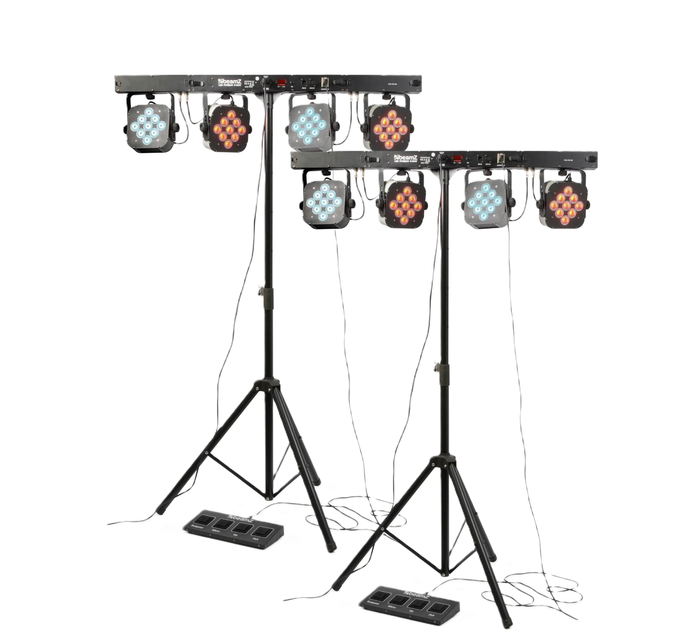 SET: BeamZ LED Parbar 4-Way met standaard RGB 2x