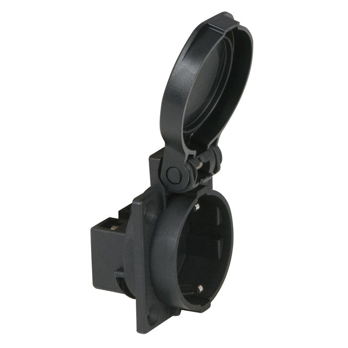 SHOWTEC SCHUKO INBOUW MET KLEPJE 230V FEMALE ZWART