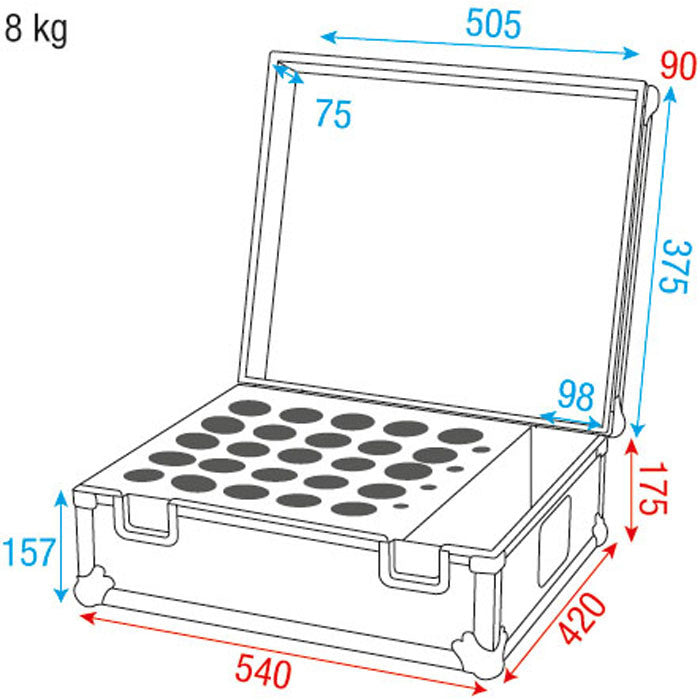 DAP ACA-MIC6 FLIGHTCASE VOOR 25 MICROFOONS
