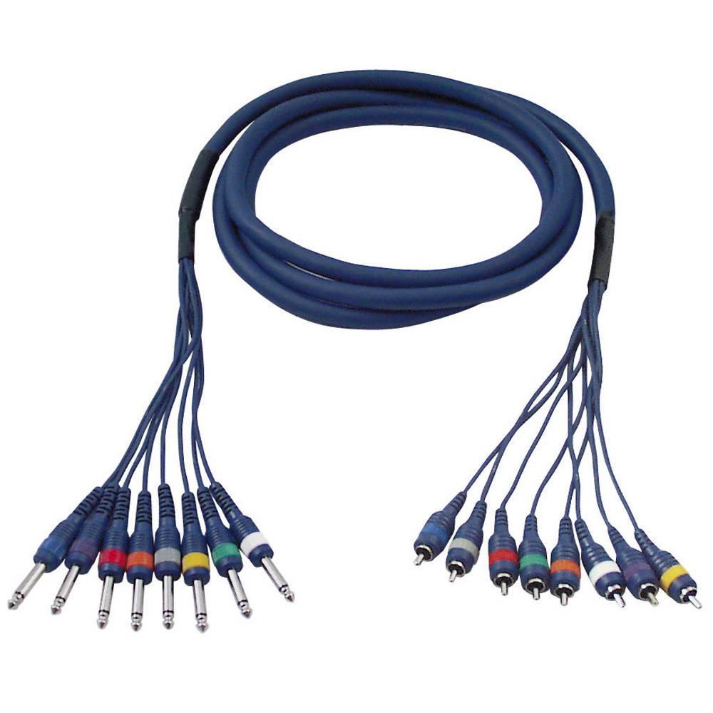 DAP FL64 8X MONO JACK NAAR 8X RCA MALE 3 METER