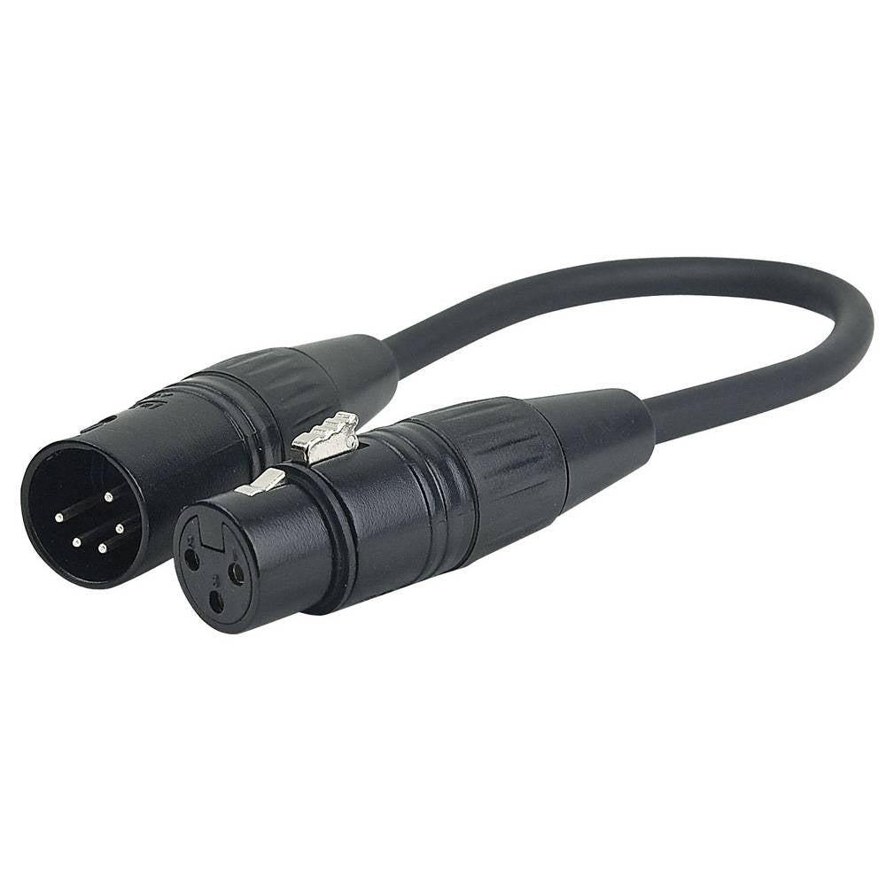 DAP FLA36 5P XLR MELE NAAR 3P XLR FEMALE DMX VERLOOP 25CM