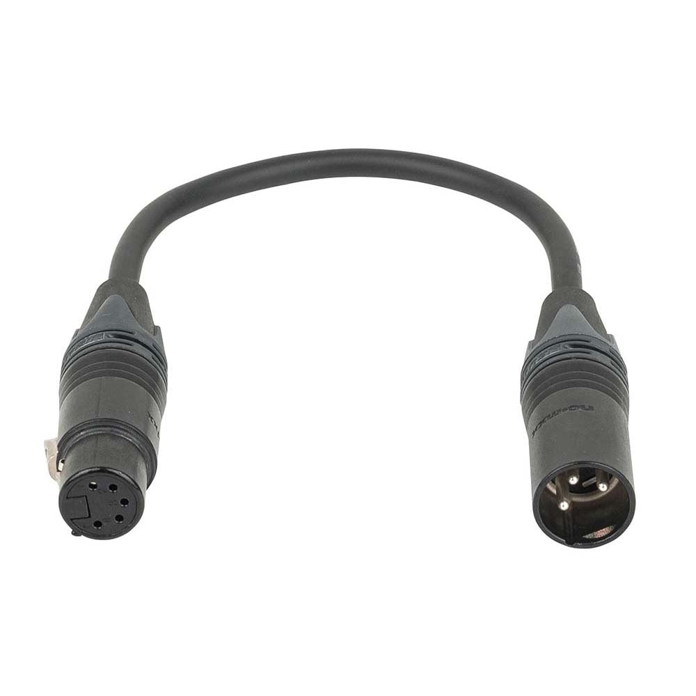 DAP FLA44 NEUTRIK 3P XLR MELE NAAR 5P XLR FEMALE DMX VERLOOP 25CM
