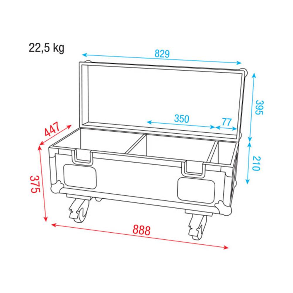 DAP UCA-SHOT1 FLIGHTCASE VOOR 8X FX SHOT EN 2 BASEPLATES