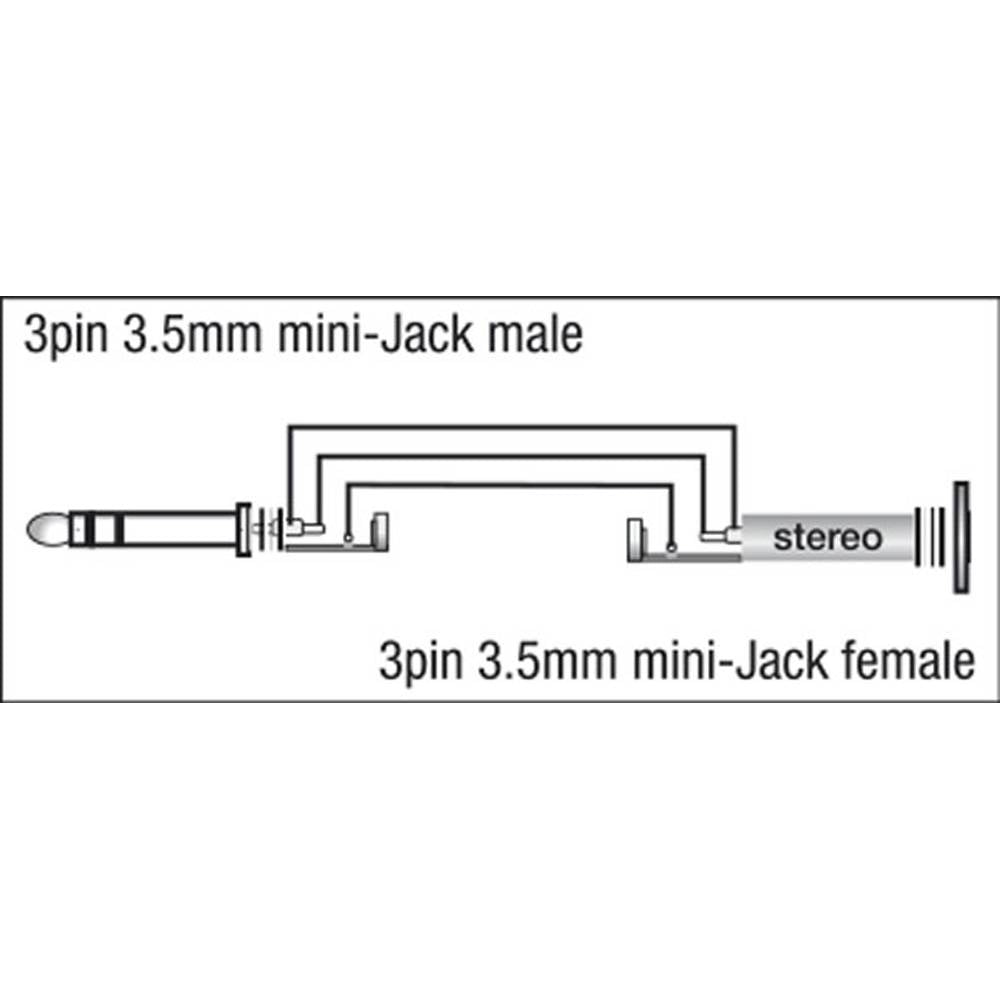 DAP XGA08 HAAKSE MINI JACK STEREO ADAPTER