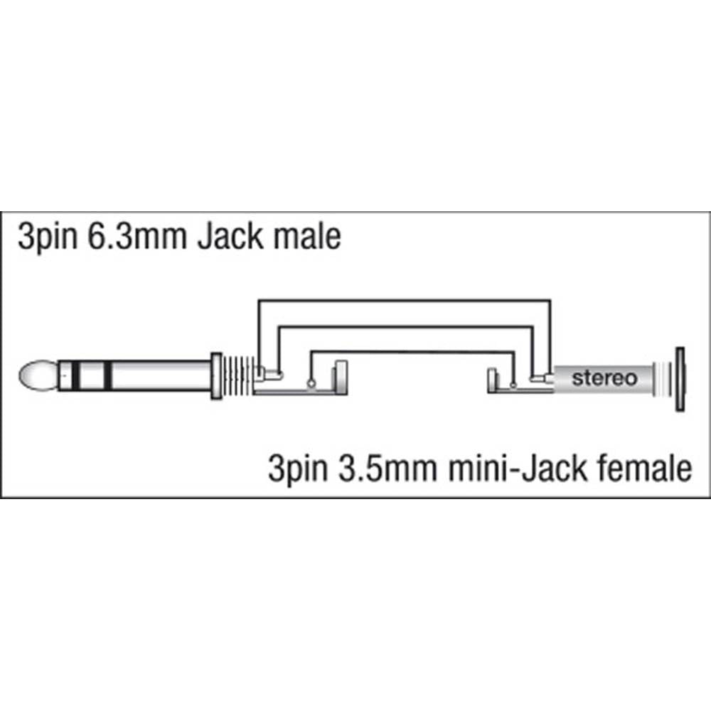 DAP XGA13 JACK MALE STEREO NAAR MINI JACK FEMALE STEREO ADAPTER