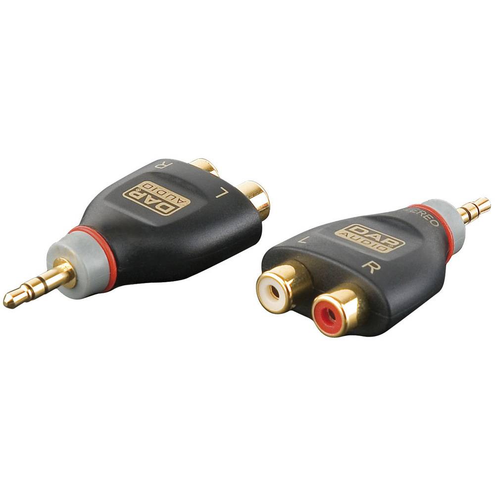 DAP XGA17 MINI JACK STEREO MALE NAAR 2X RCA FEMALE ADAPTER