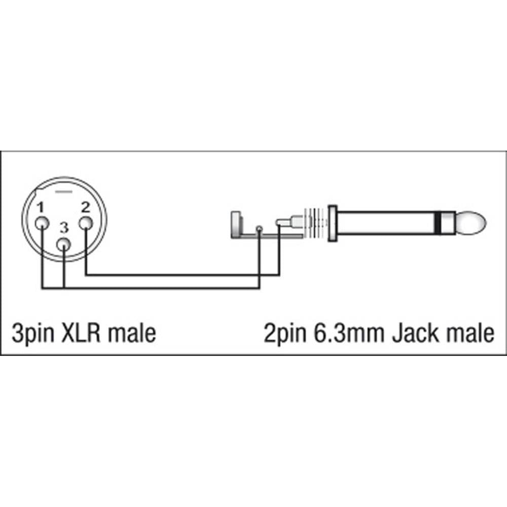DAP XGA27 XLR MALE NAAR MONO JACK MALE ADAPTER