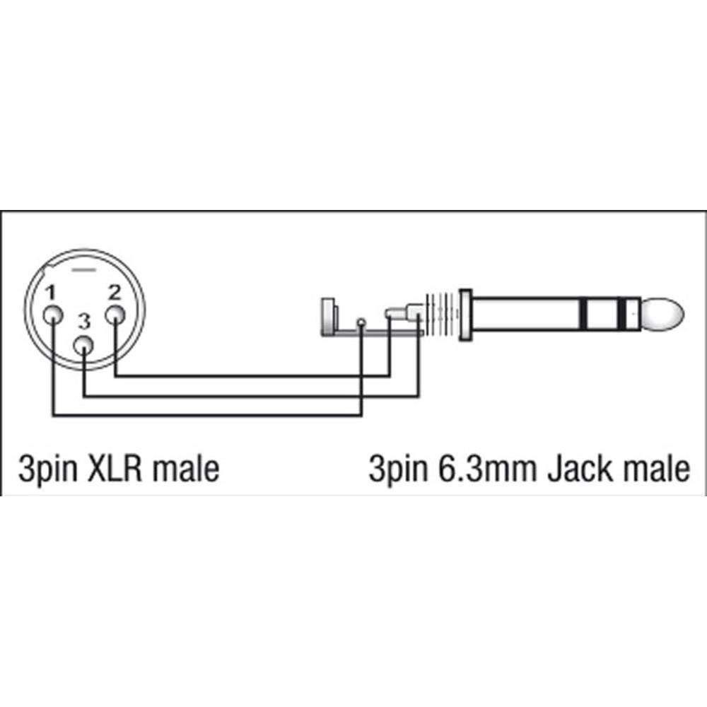 DAP XGA28 XLR MALE NAAR STEREO JACK MALE ADAPTER
