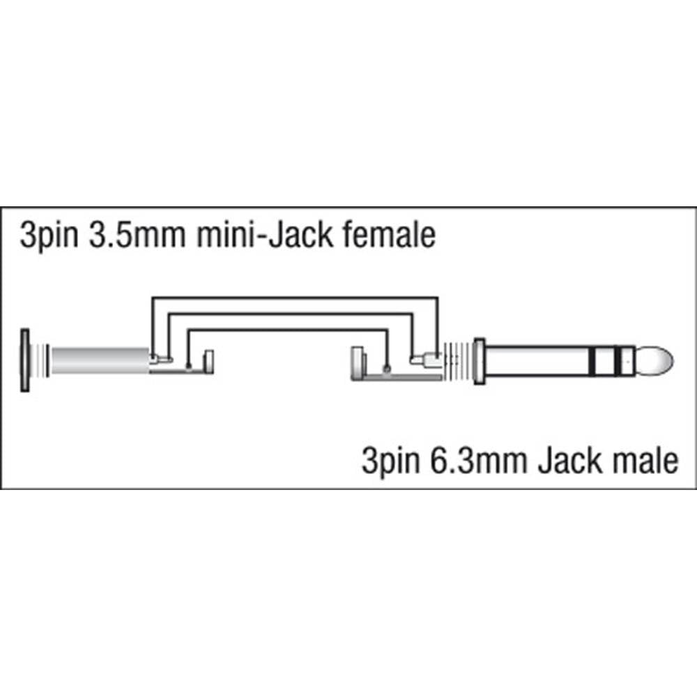 DAP XGA39 HAAKSE STEREO MINI JACK NAAR STEREO JACK ADAPTER