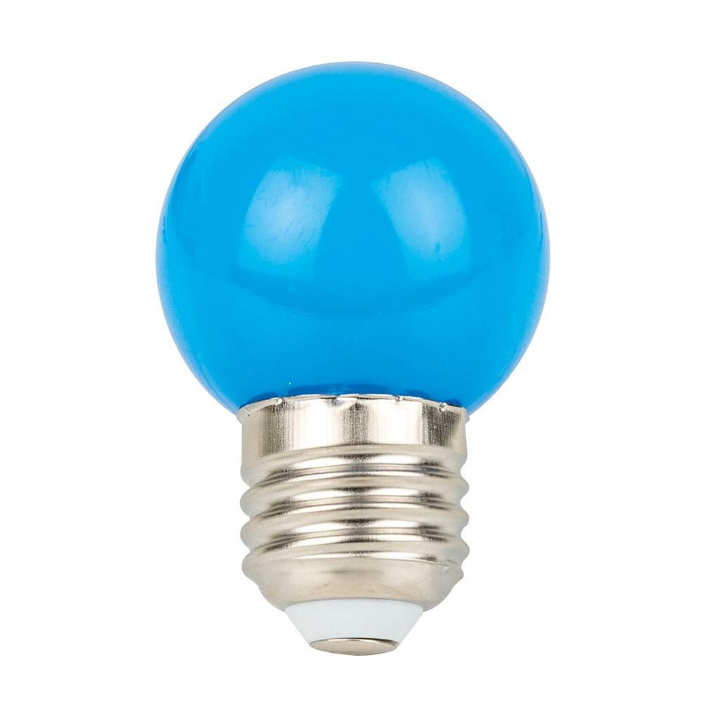 SHOWGEAR G45 E27 DIMBARE KUNSTSTOF LED-LAMP VOOR PRIKKABEL 1W BLAUW