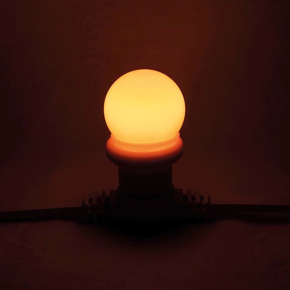 SHOWGEAR G45 E27 DIMBARE KUNSTSTOF LED-LAMP VOOR PRIKKABEL 1W ORANJE