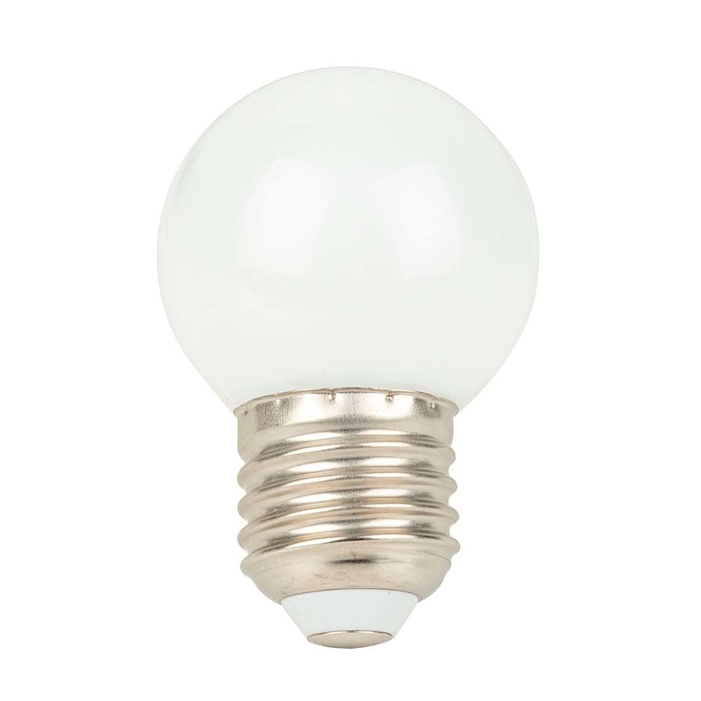 SHOWGEAR G45 E27 DIMBARE KUNSTSTOF LED-LAMP VOOR PRIKKABEL 1W WARM WIT