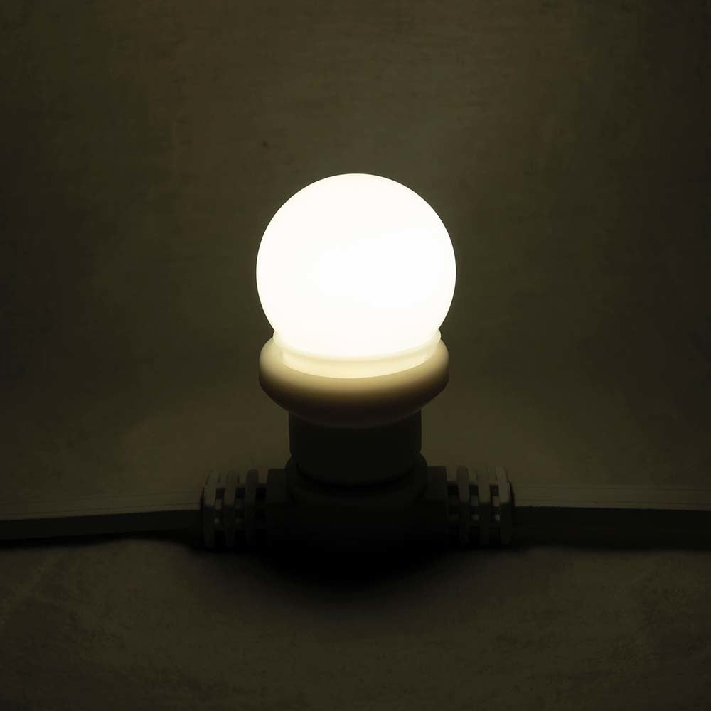SHOWGEAR G45 E27 DIMBARE KUNSTSTOF LED-LAMP VOOR PRIKKABEL 1W WARM WIT