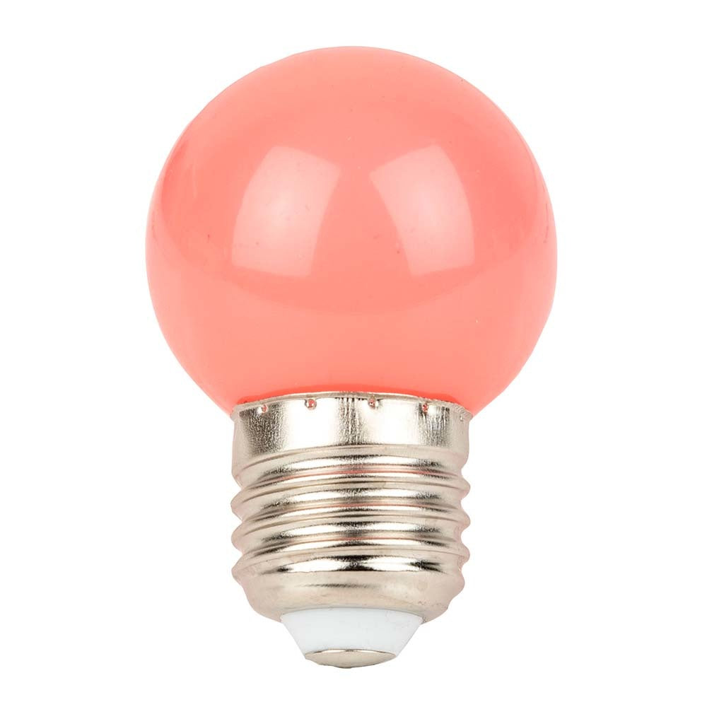 SHOWGEAR G45 E27 DIMBARE KUNSTSTOF LED-LAMP VOOR PRIKKABEL 1W ROZE