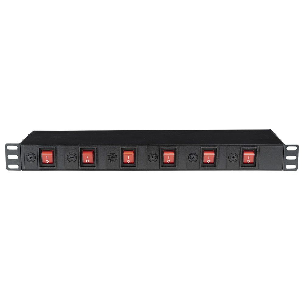 SHOWGEAR 19 INCH 6-WEG STROOMVERDELER MET SCHAKELAARS