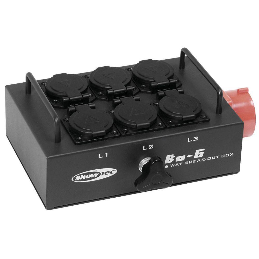 SHOWTEC BO-6-PW STROOMVERDELER 380V NAAR 6x SCHUKO