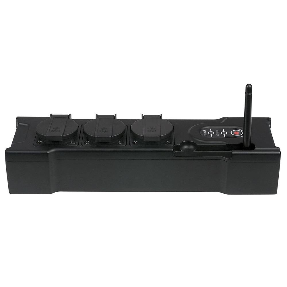 SHOWTEC POWERBOX 3 3-WEG VERDEELBLOK MET POWERCON IN- EN UITGANGEN W-DMX ONTVANGER