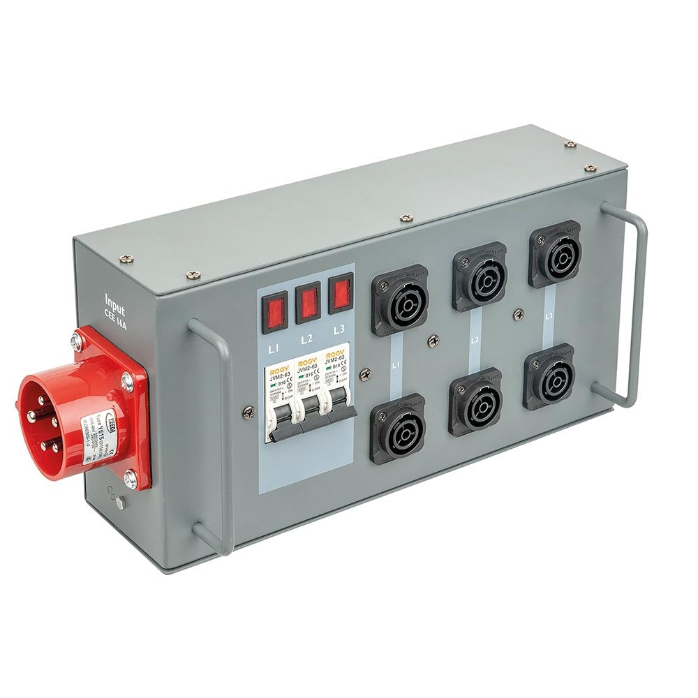 SHOWTEC POWERSPLIT 16 TRUE1 6-WEG KRACHTSTROOMVERDELER 16A/5P