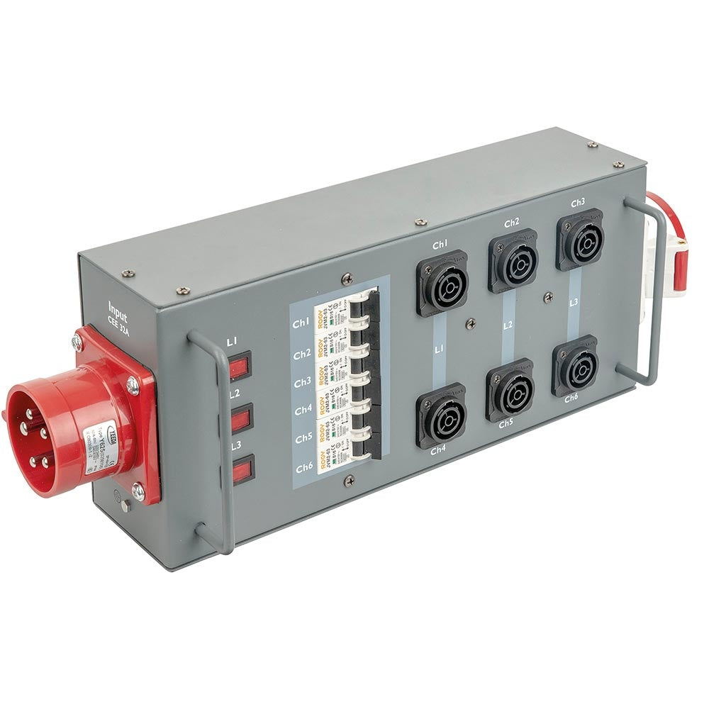SHOWTEC POWERSPLIT 16 TRUE1 6-WEG KRACHTSTROOMVERDELER 32A/5P