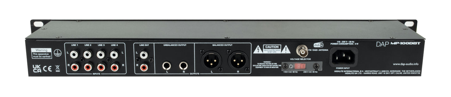 DAP MP-100DBT PROFESSIONELE MEDIASPELER MET DAB+