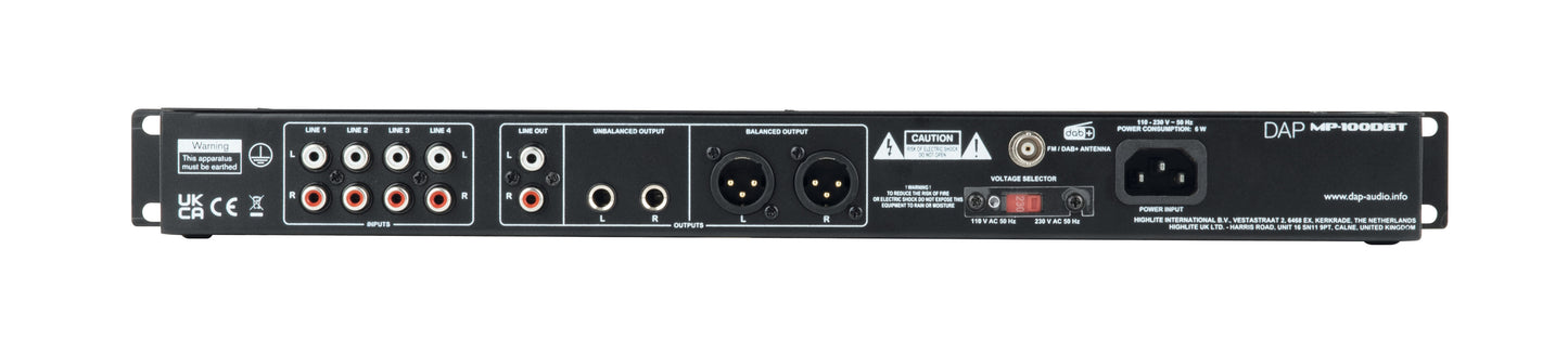 DAP MP-100DBT PROFESSIONELE MEDIASPELER MET DAB+