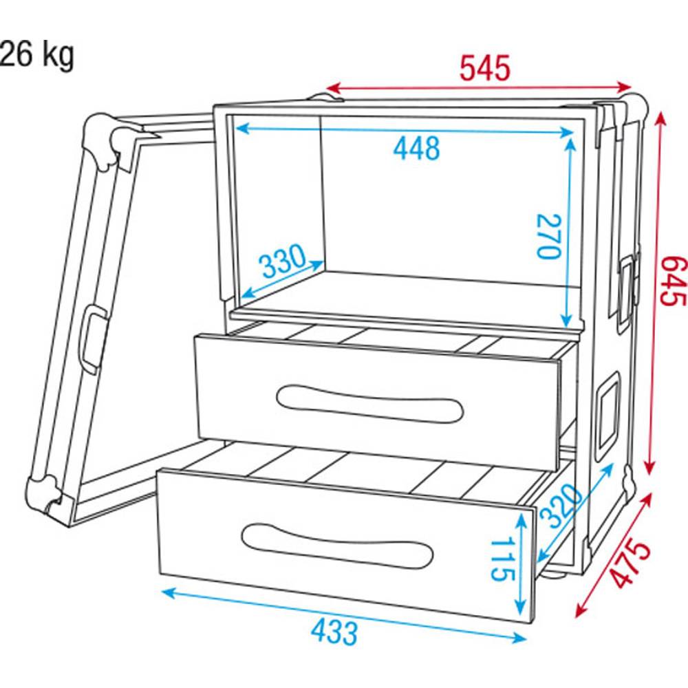 DAP ACA-WMC2 FLIGHTCASE VOOR DRAADLOZE MICROFOONS 6HE
