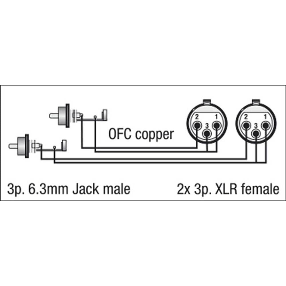 DAP FL25 VERLOOPKABEL 2X XLR FEMALE NAAR 2X RCA 3M