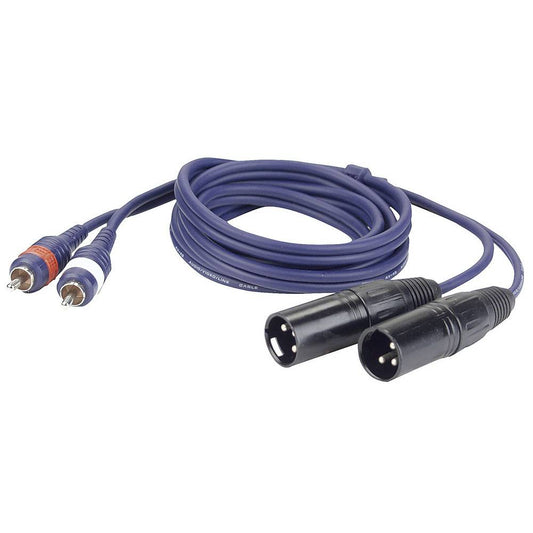 DAP FL26 VERLOOPKABEL 2X XLR MALE NAAR 2X RCA 150CM