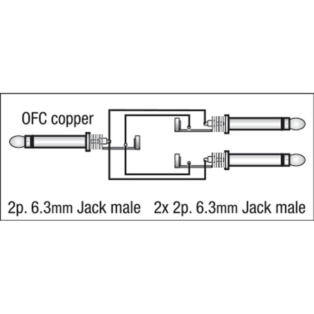 DAP FL32 1X JACK NAAR 2X JACK 3M