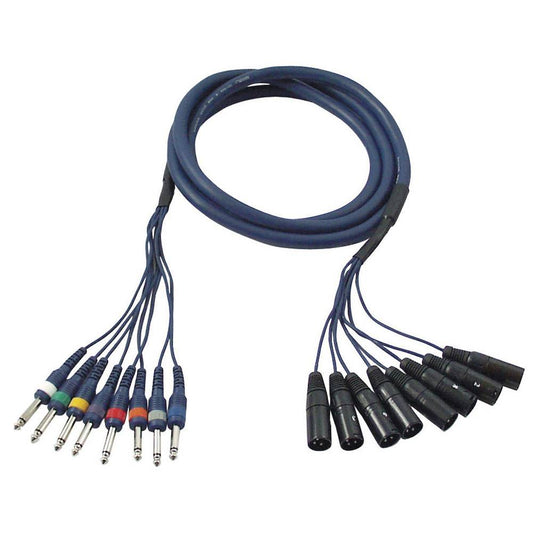 DAP FL62 8X XLR MALE NAAR 8X MONO JACK 3 METER