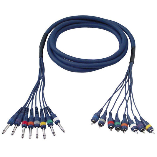 DAP FL64 8X MONO JACK NAAR 8X RCA MALE 6 METER