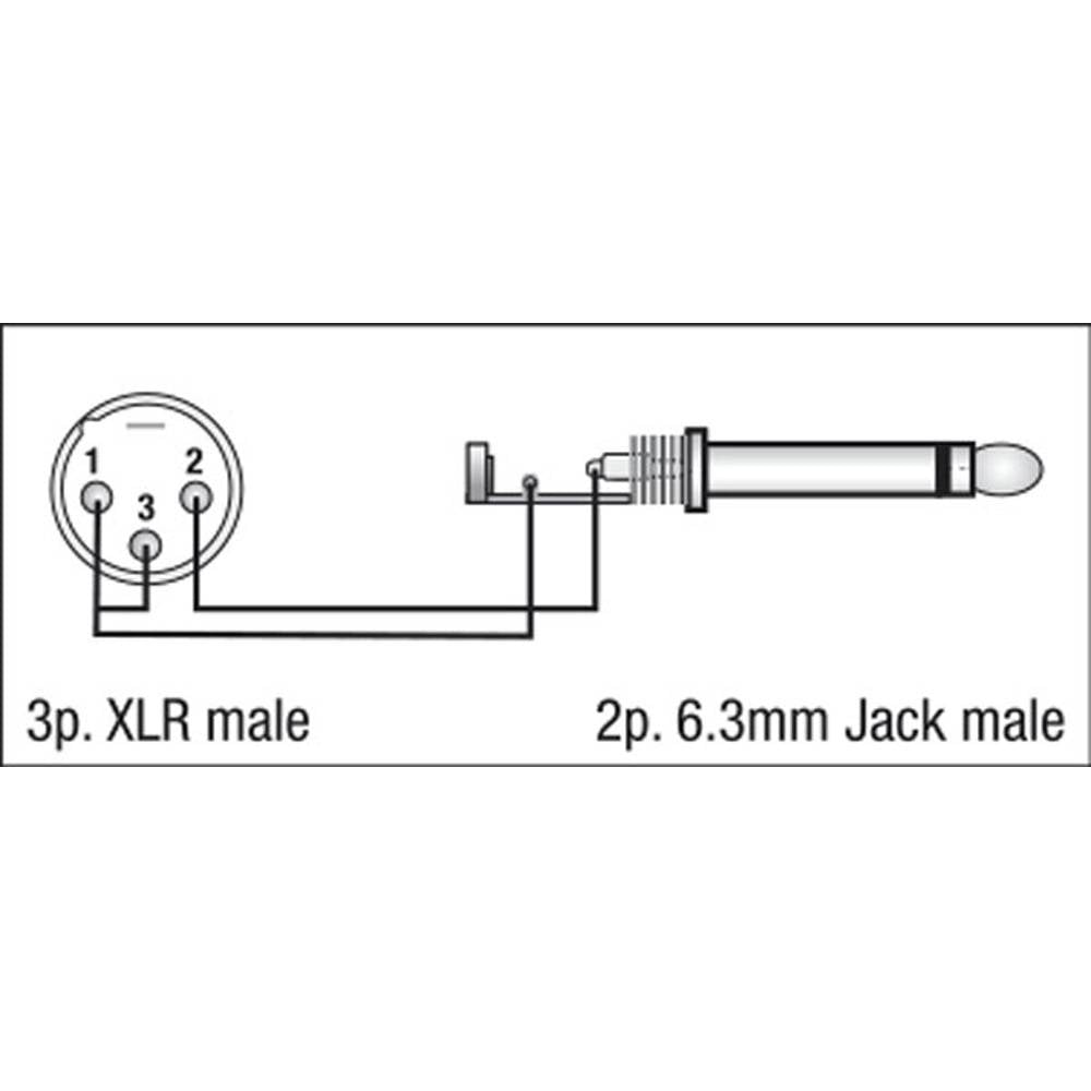DAP FLA27 XLR MALE NAAR MONO JACK MALE ADAPTER