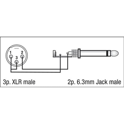 DAP FLA27 XLR MALE NAAR MONO JACK MALE ADAPTER