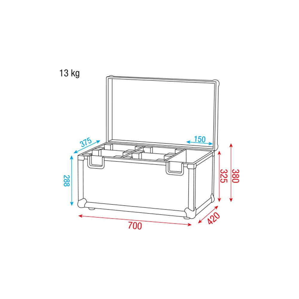 DAP FLIGHTCASE VOOR 4X KANJO WASH/SPOT