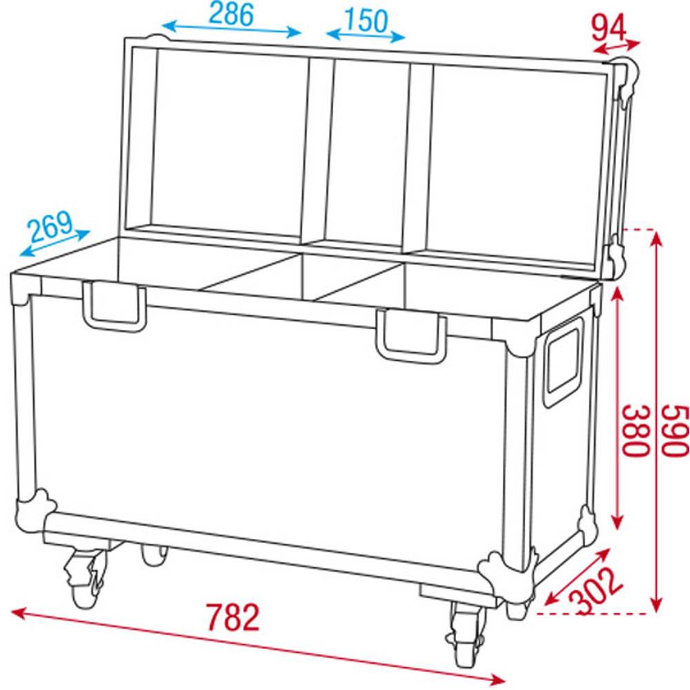 DAP LCA-PHA3 FLIGHTCASE VOOR 2X PHANTOM LED25/50/65