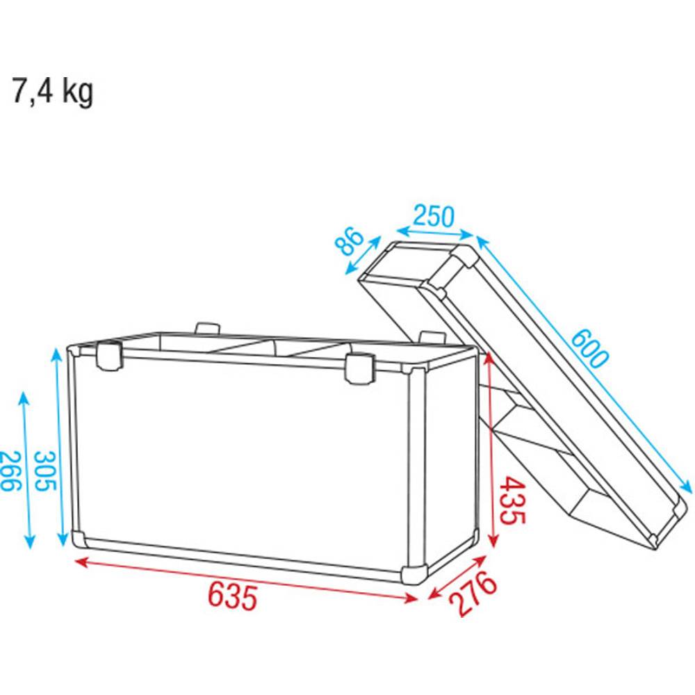 DAP LCA-PHA6 FLIGHTCASE VOOR 2X PHANTOM 25/50/65 VALUE LINE