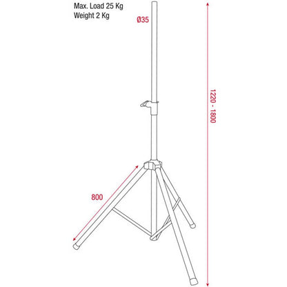 DAP LUIDSPREKERSTATIEF 35-38MM TOT 25KG