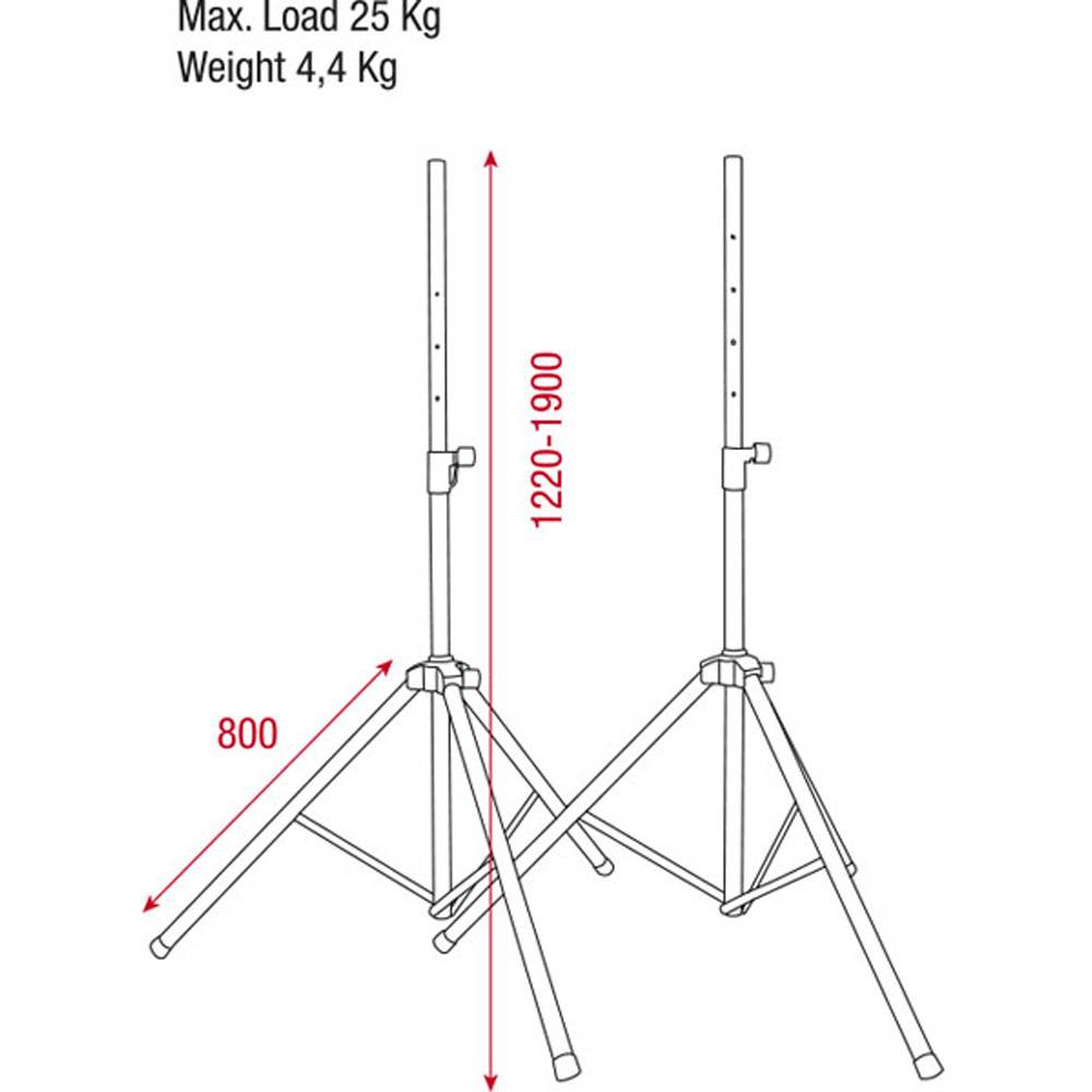 DAP LUIDSPREKERSTATIEF SET MET DRAAGTAS (2 STUKS)