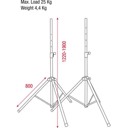 DAP LUIDSPREKERSTATIEF SET MET DRAAGTAS (2 STUKS)