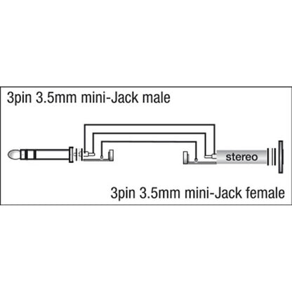 DAP XGA08 HAAKSE MINI JACK STEREO ADAPTER