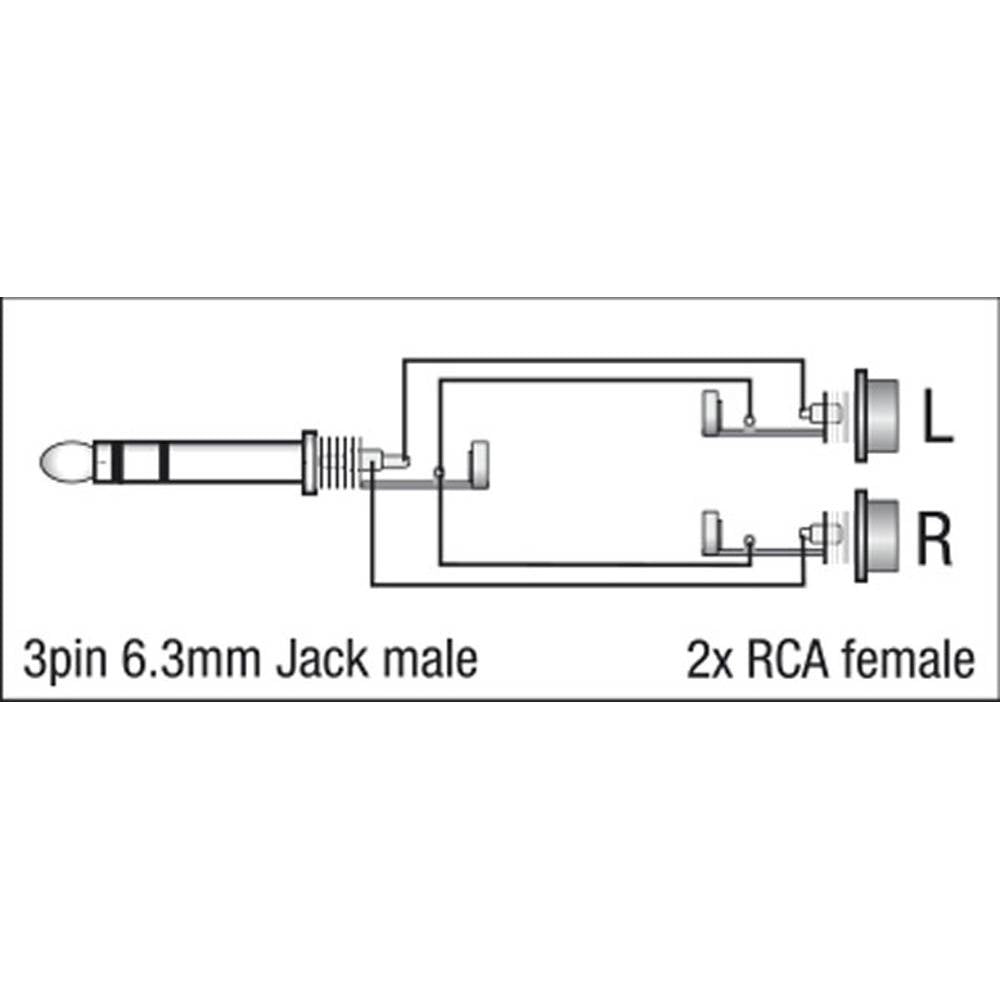 DAP XGA18 JACK STEREO MALE NAAR 2X RCA FEMALE ADAPTER
