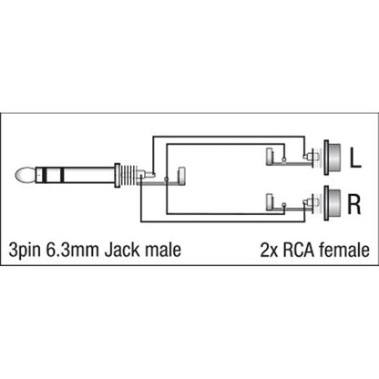 DAP XGA18 JACK STEREO MALE NAAR 2X RCA FEMALE ADAPTER