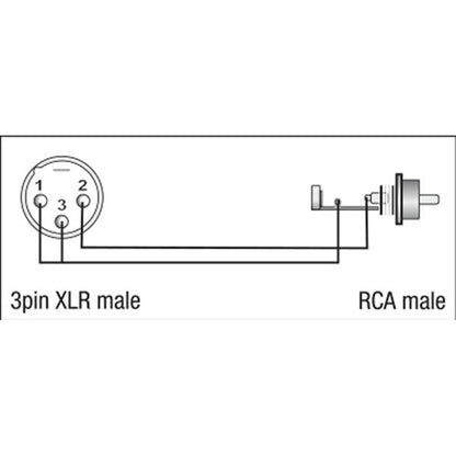 DAP XGA32 XLR MALE NAAR RCA MALE ADAPTER