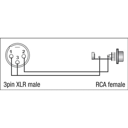 DAP XGA34 XLR MALE NAAR RCA FEMALE ADAPTER