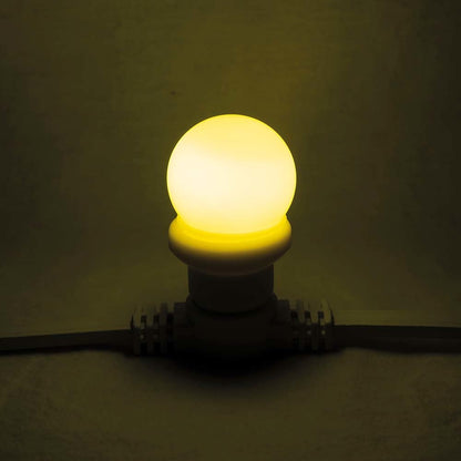 SHOWGEAR G45 E27 DIMBARE KUNSTSTOF LED-LAMP VOOR PRIKKABEL 1W GEEL