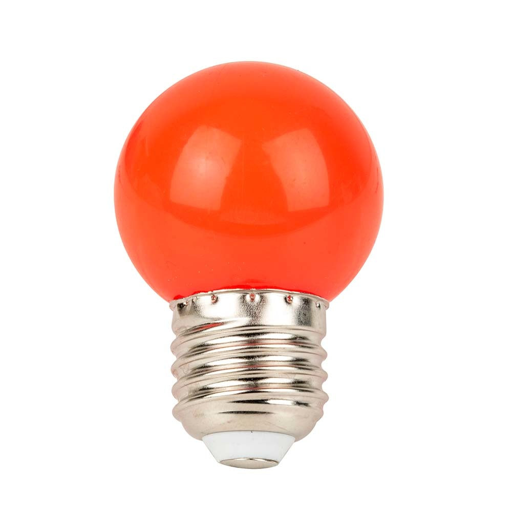 SHOWGEAR G45 E27 DIMBARE KUNSTSTOF LED-LAMP VOOR PRIKKABEL 1W ROOD