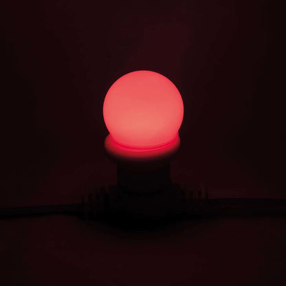 SHOWGEAR G45 E27 DIMBARE KUNSTSTOF LED-LAMP VOOR PRIKKABEL 1W ROOD