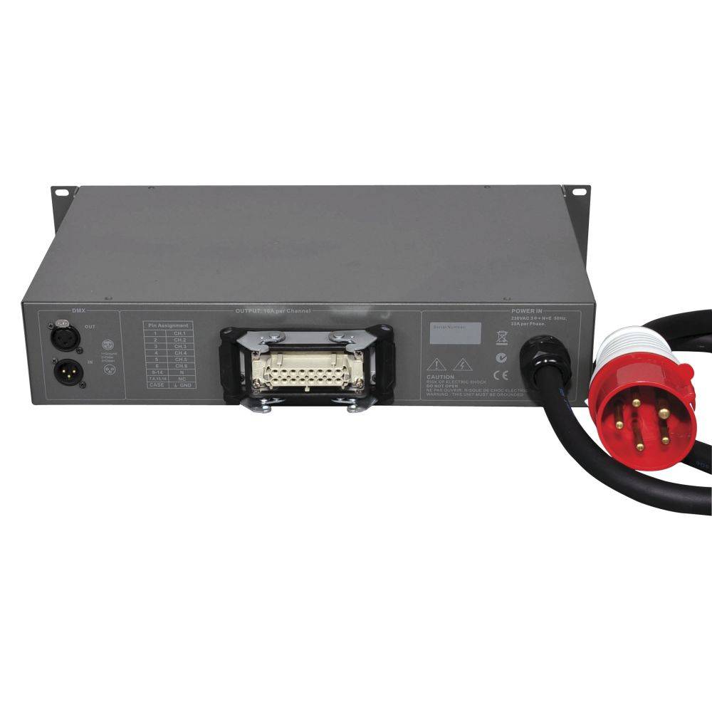 SHOWTEC DDP-610M 6-KANAALS DIGITAAL DIMMERPACK HARTING