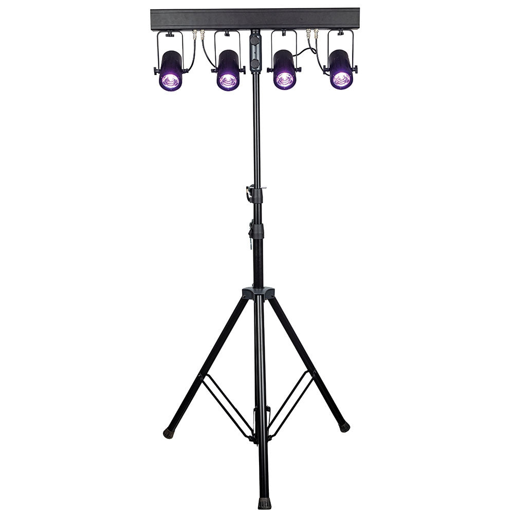 SHOWTEC PINSPOT BAR 4 RGBW T-BAR MET 4 PINSPOTS