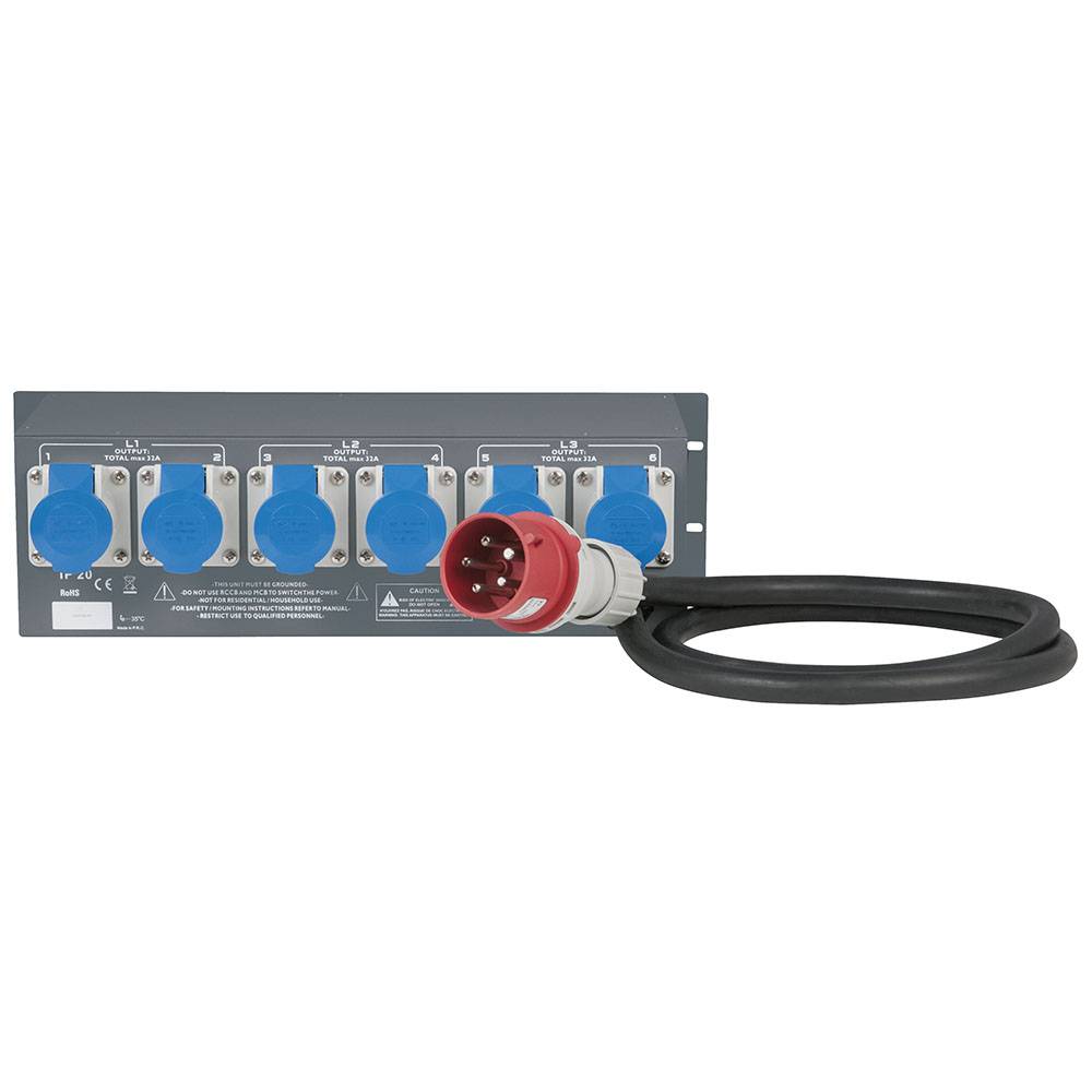 SHOWTEC PSA-32A6C KRACHTSTROOM VERDELER 32A